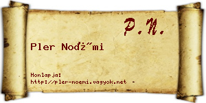 Pler Noémi névjegykártya